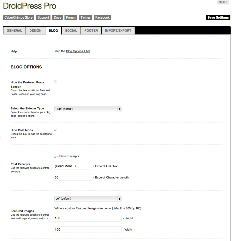 droidpress-pro-blog-settings