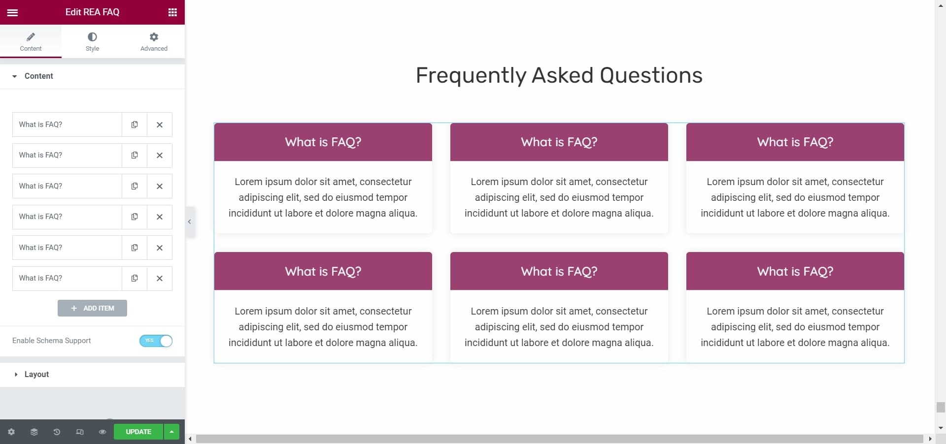 REA FAQ Widget Demo Screenshot 3