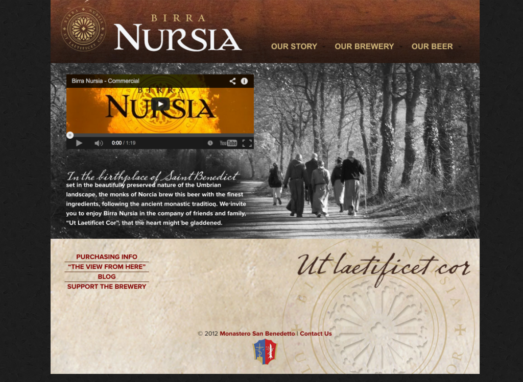 Home page of the Birra Nursia website