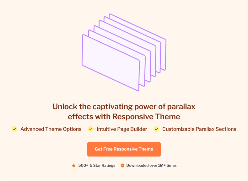 Unlock the captivating power of parallax effects with Responsive Theme