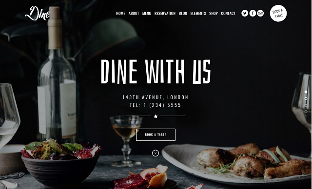 Dine - Restaurant WordPress theme 
