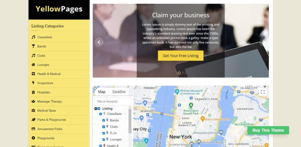 Yellow Pages Directory WordPress theme