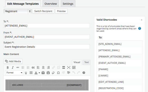 Using Automated-Email Templates by Event Espresso