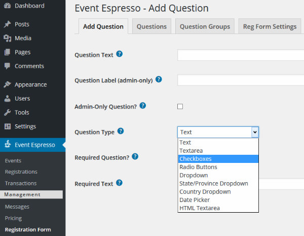 Using Regsitration Forms with Event Espresso