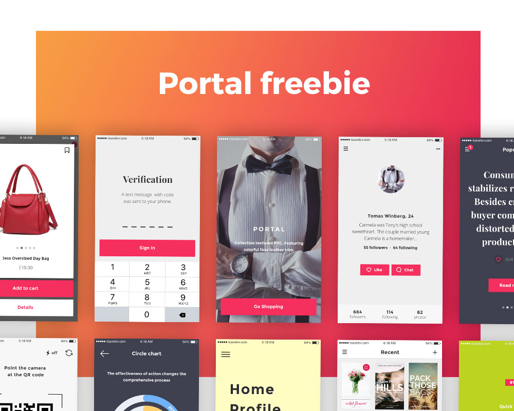 Portal Freebie E-commerce App UI Kit