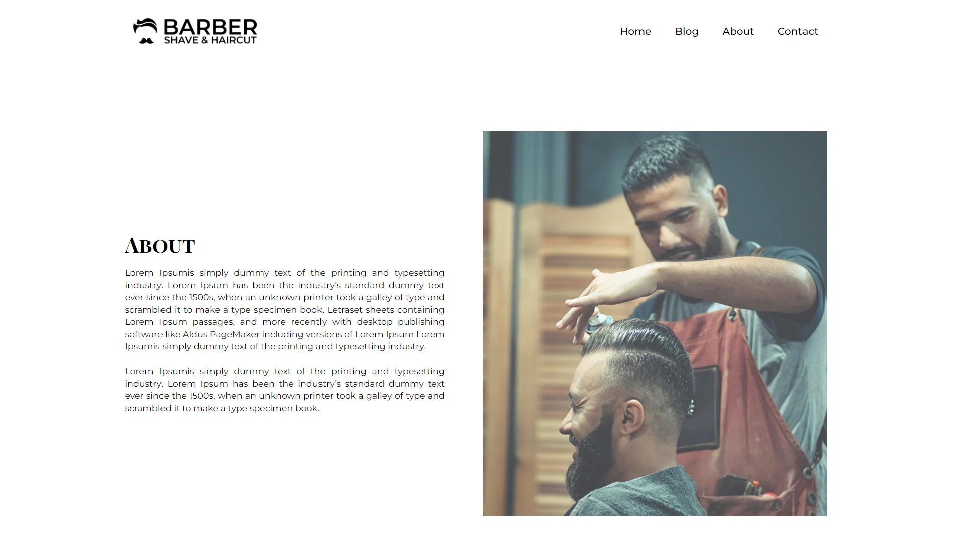 barbershop website template