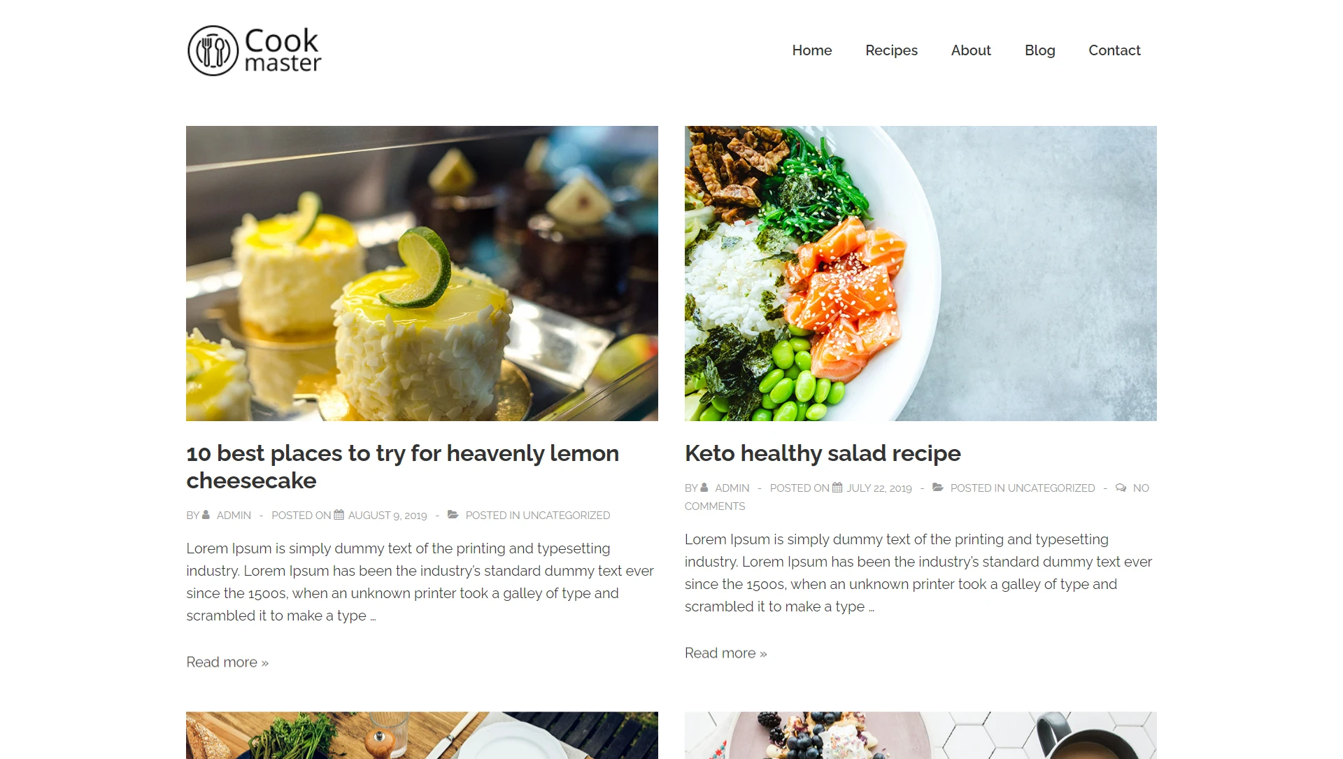 Food blogging WordPress website