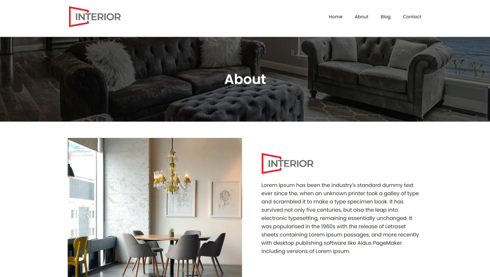 Interior design - About us Page
