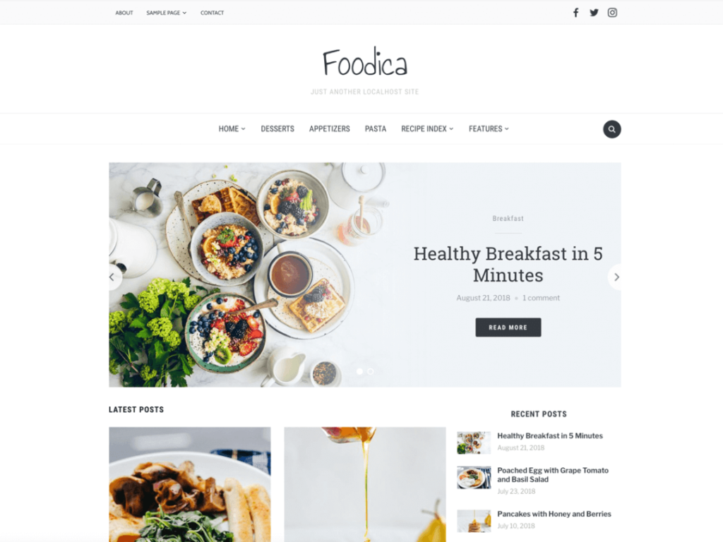 Foodica- Free WordPress Blog theme