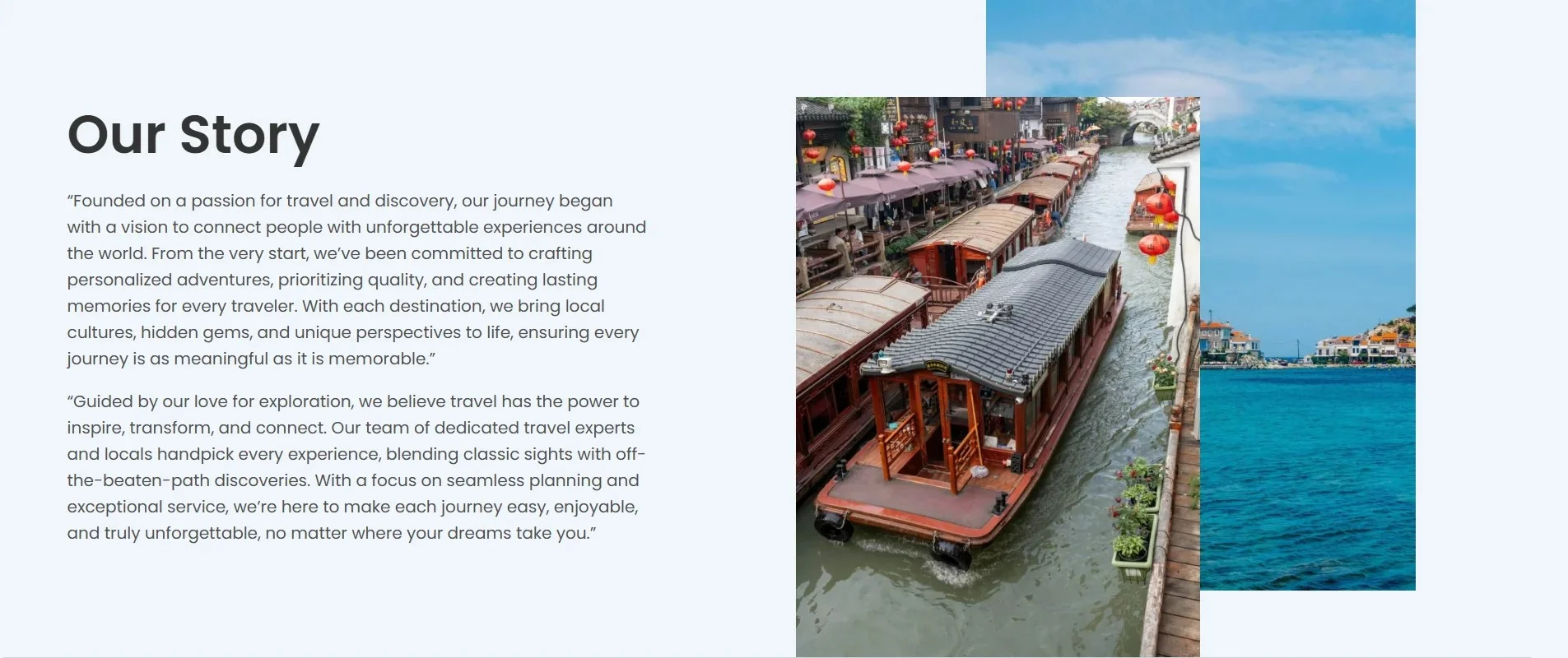 Travel Agency About us page
