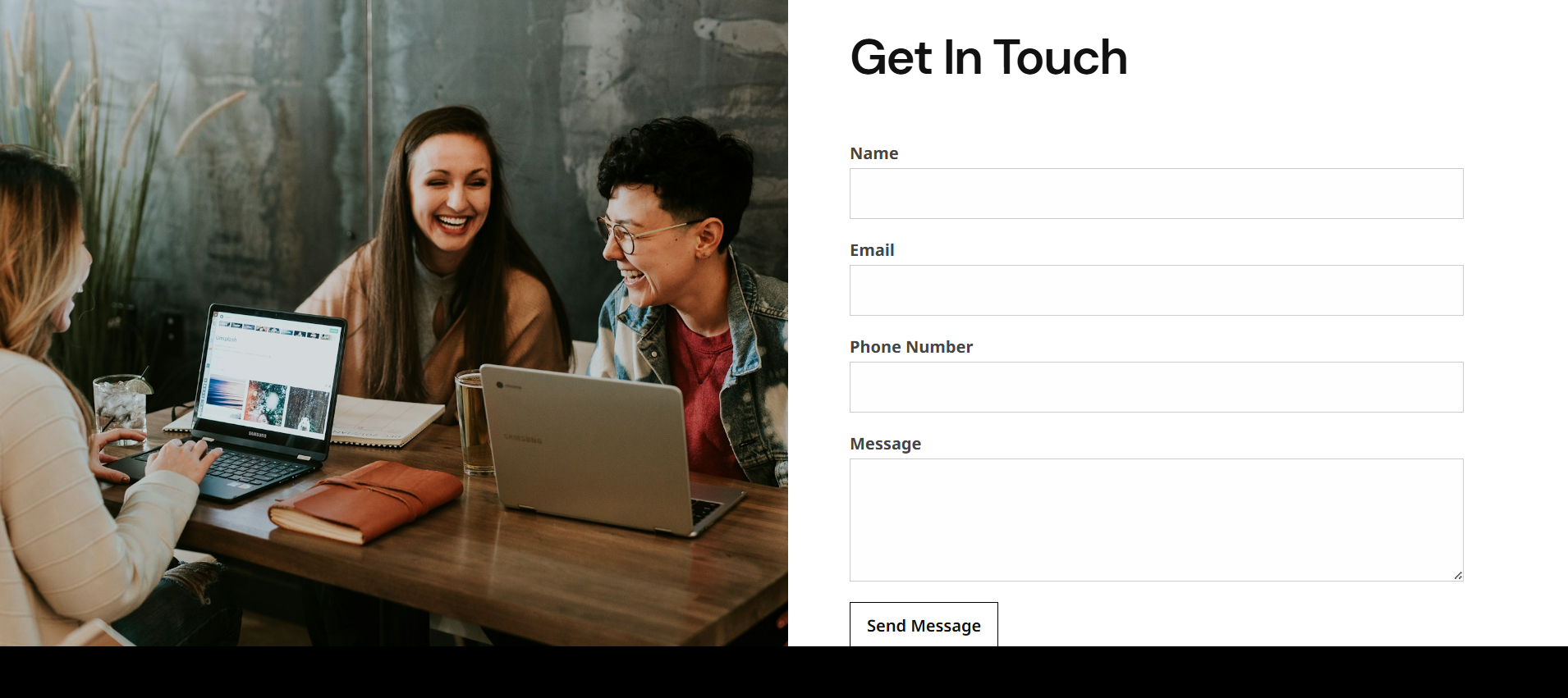 one page - contact us