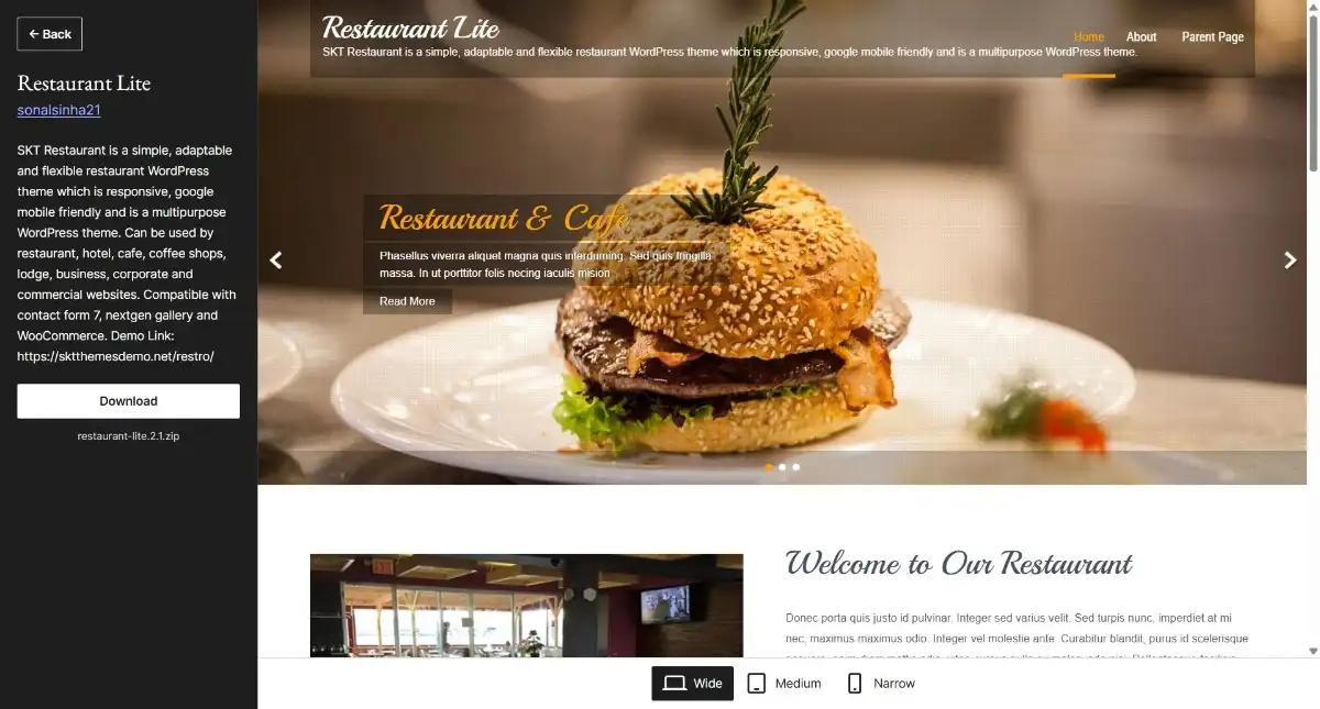 Restaurant Lite WordPress Theme