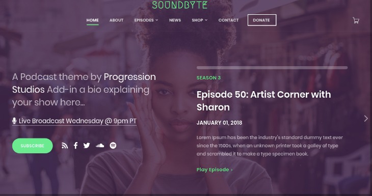 Soundbyte Podcast WordPress Theme