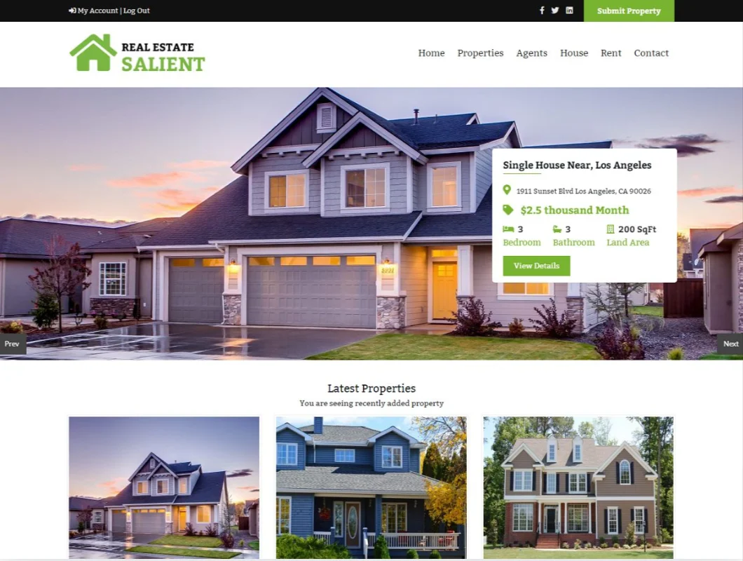 Real Estate Salient WordPress Theme