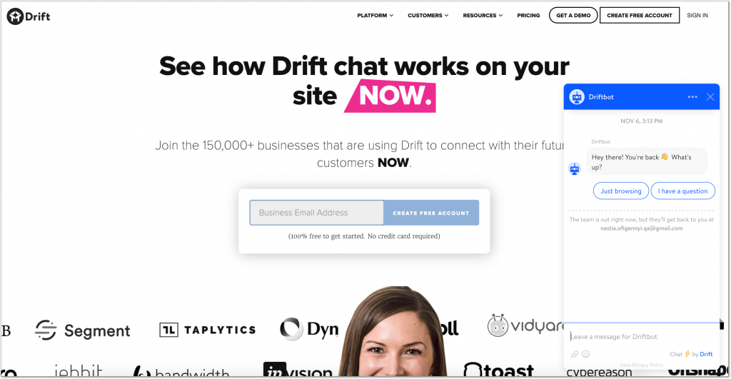Drift- WordPress live chat plugin