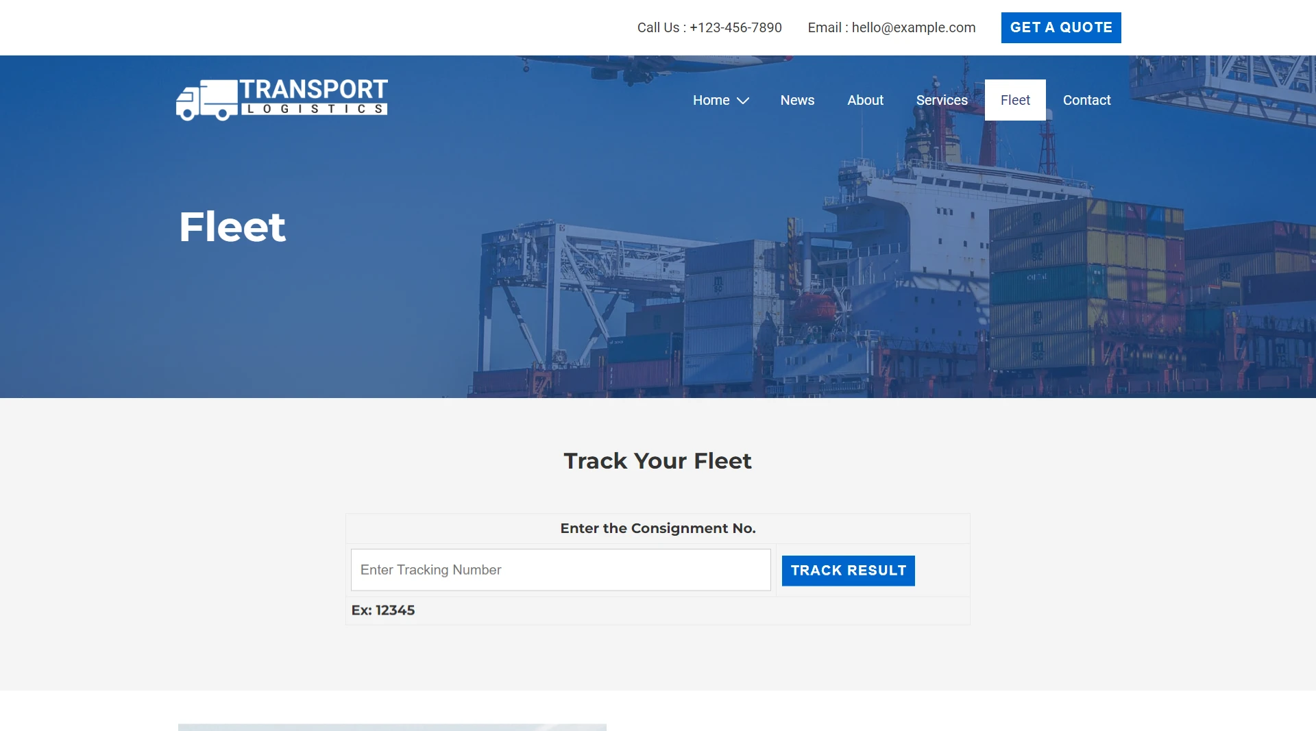Transportation WordPress website