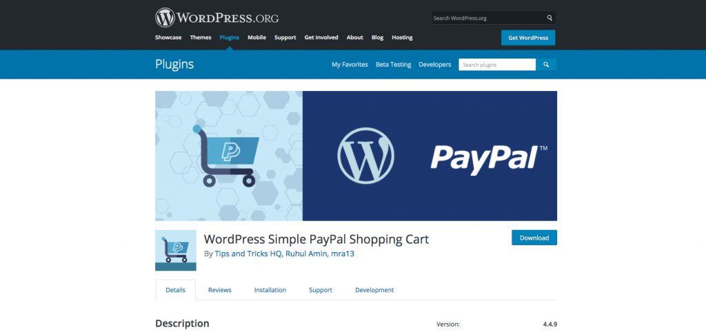 WordPress Simple PayPal Shopping Cart