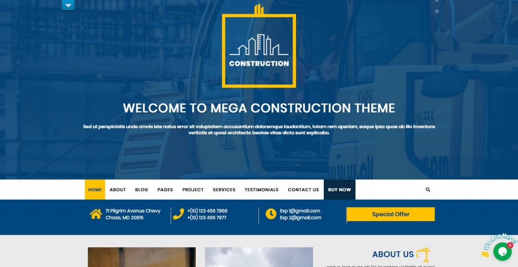 Modern Construction- Free WordPress construction theme