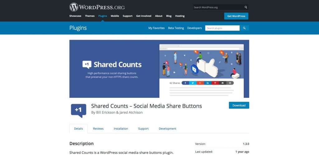 Shared Counts – Social Media Share Buttons – WordPress plugin WordPress.org