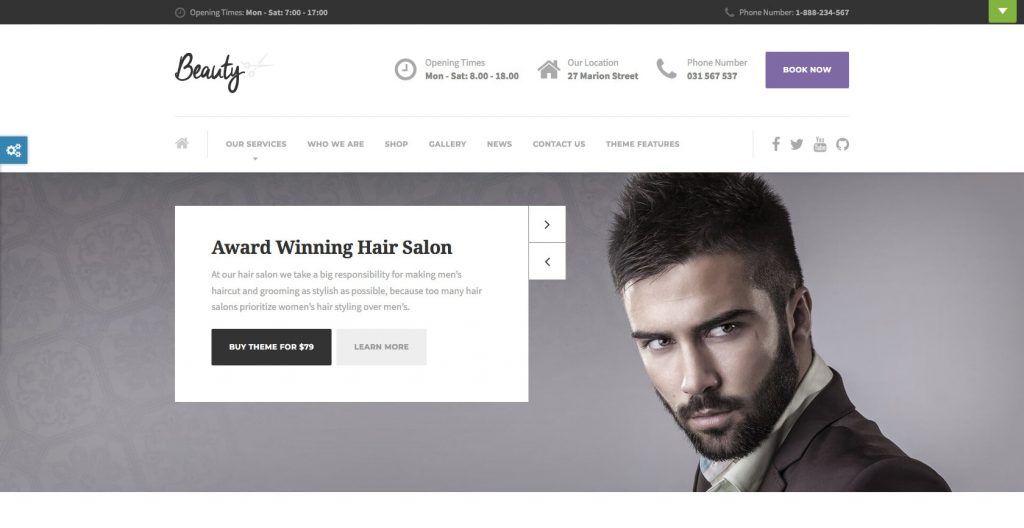 Beauty Hair Salon WordPress theme