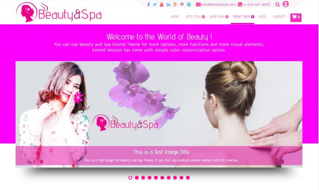 Beauty and Spa Hair Salon WordPress theme