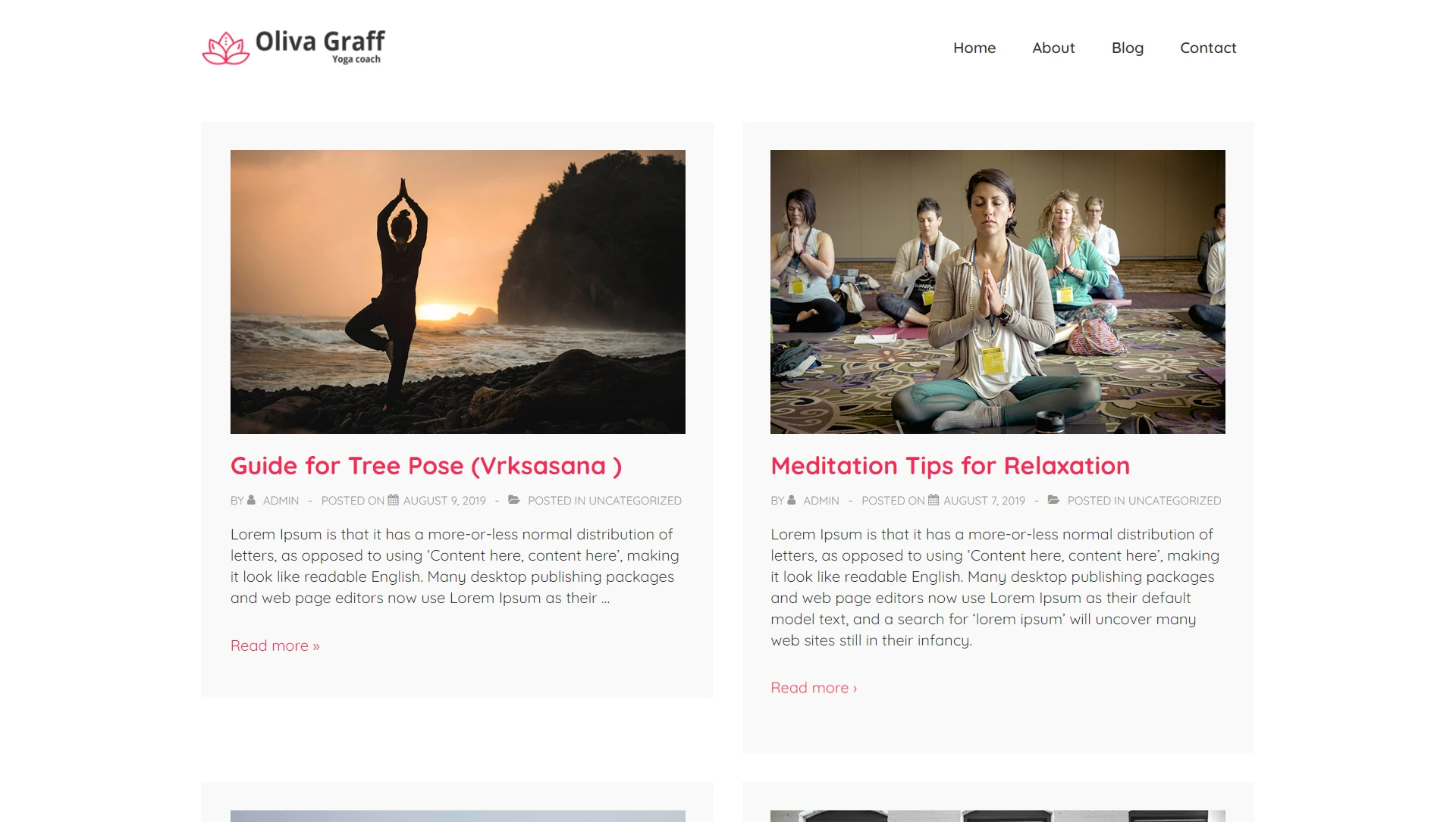 free yoga website template