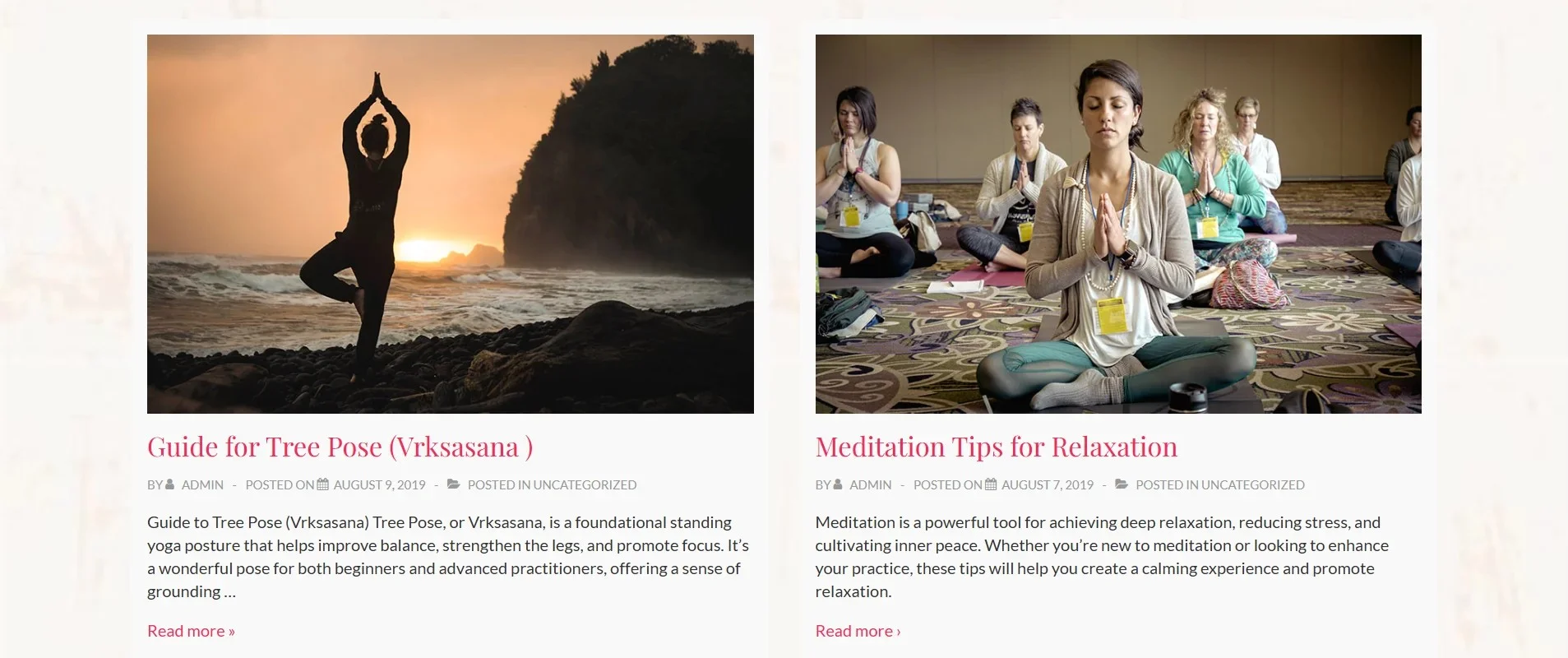 Yoga-Instructor Blog archive page