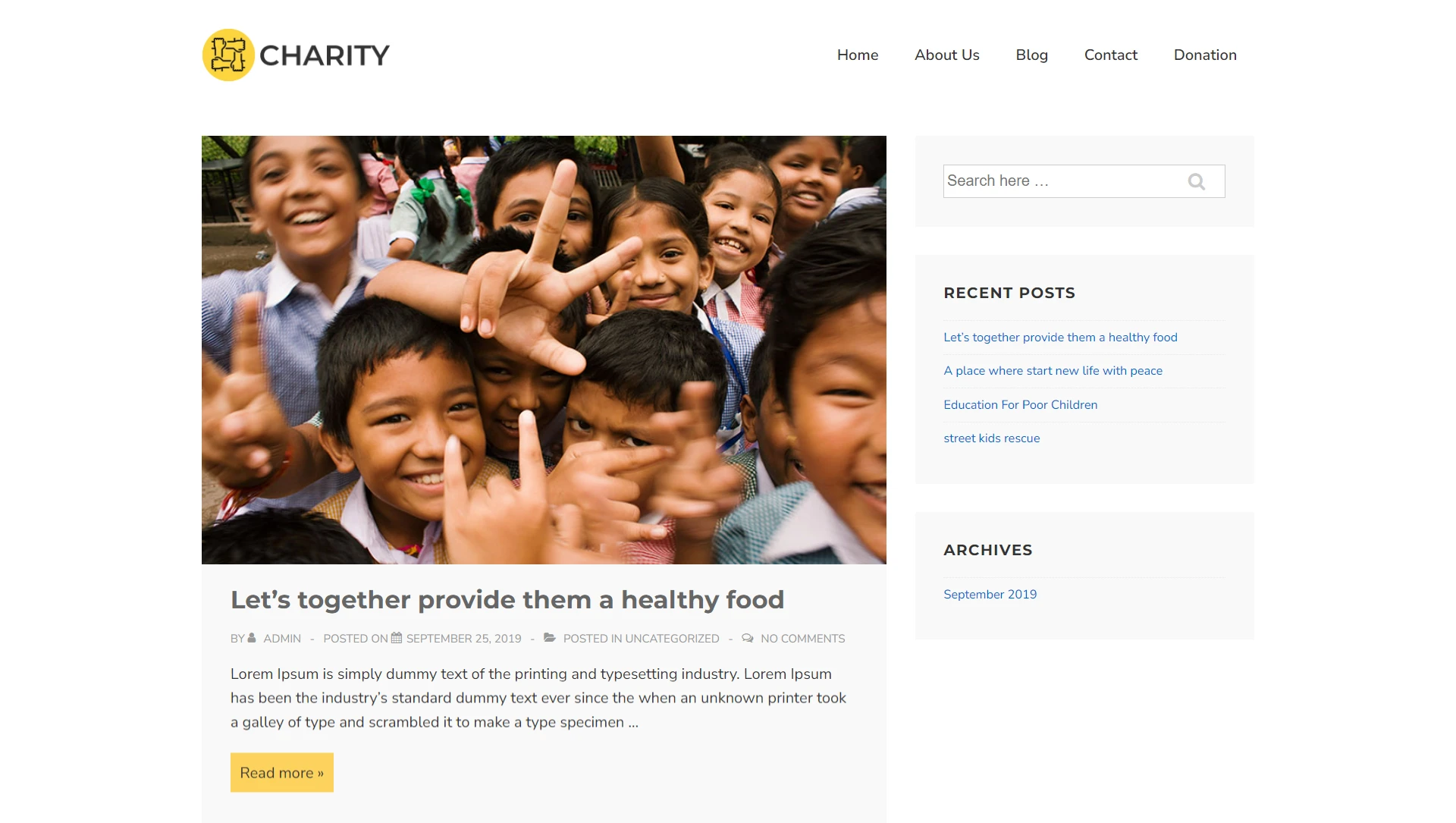 charity website theme