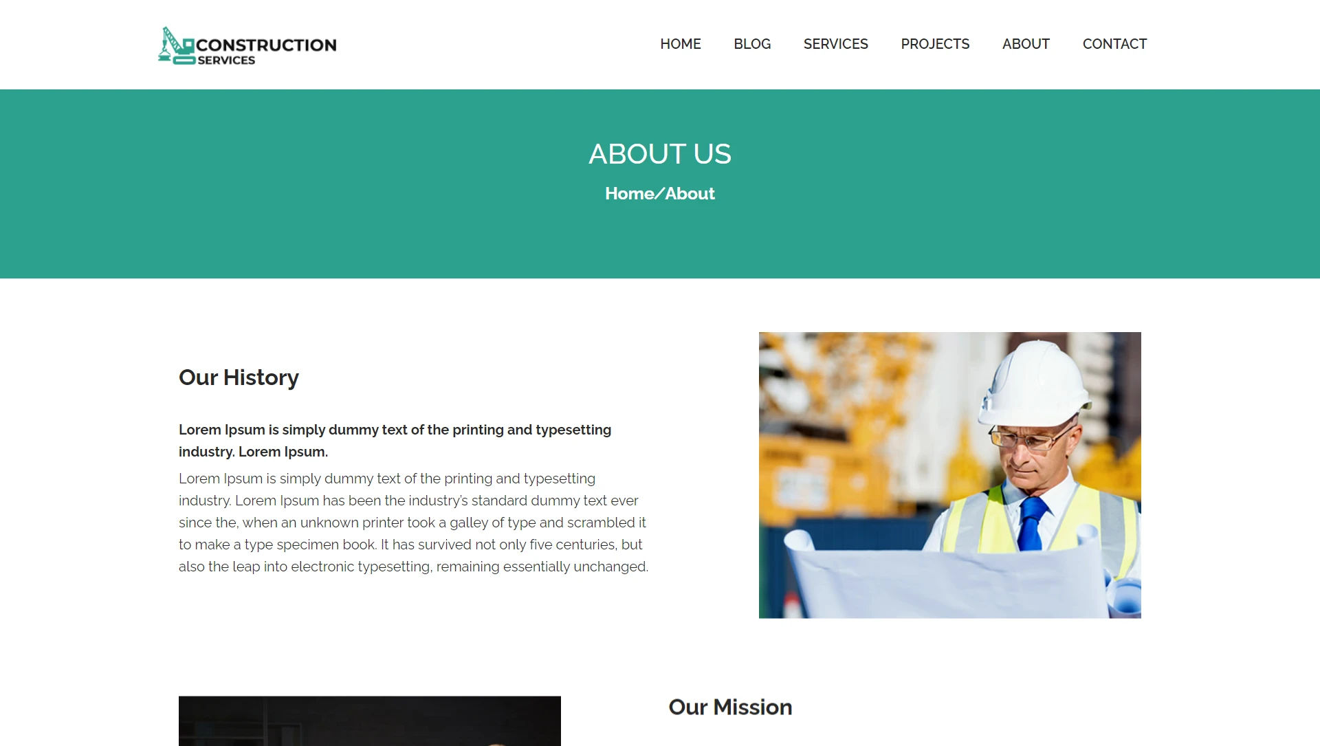 construction website themes
