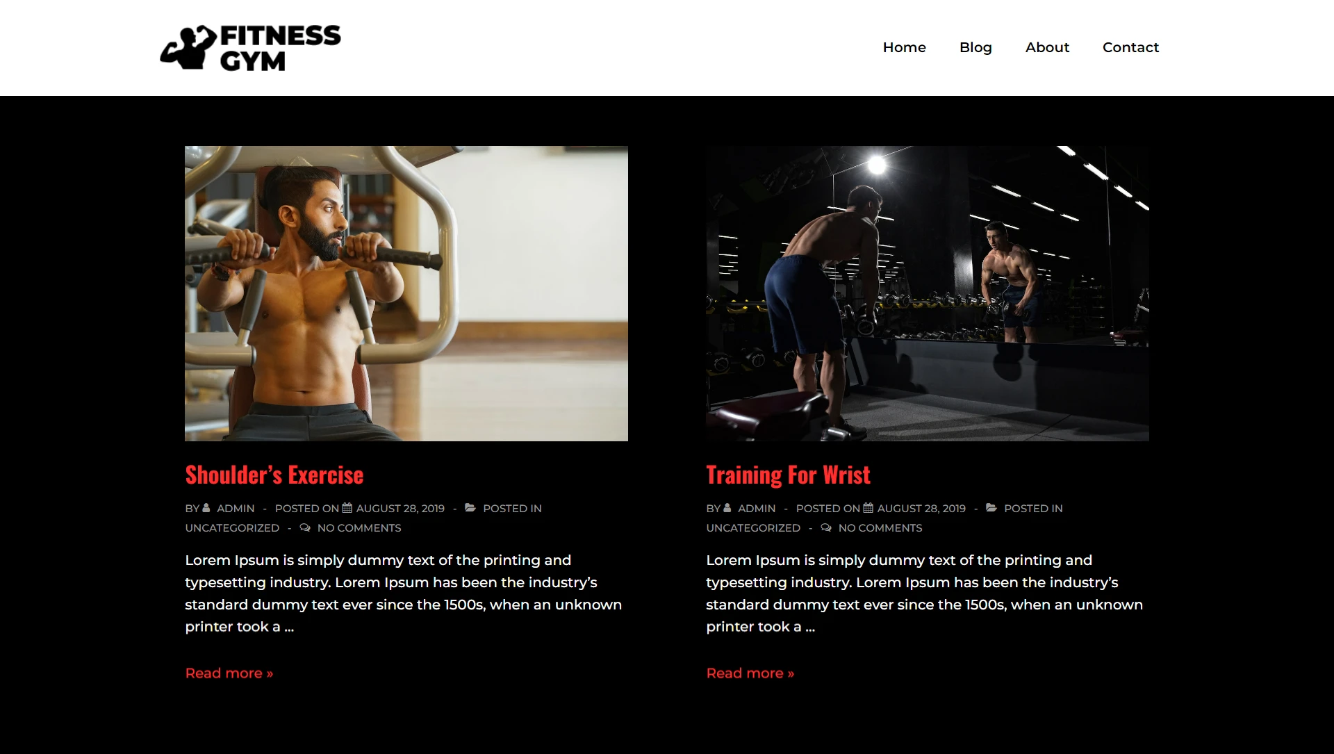 fitness site template
