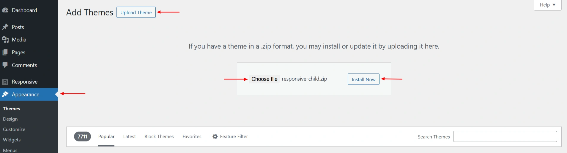 adding .zip file in WordPress