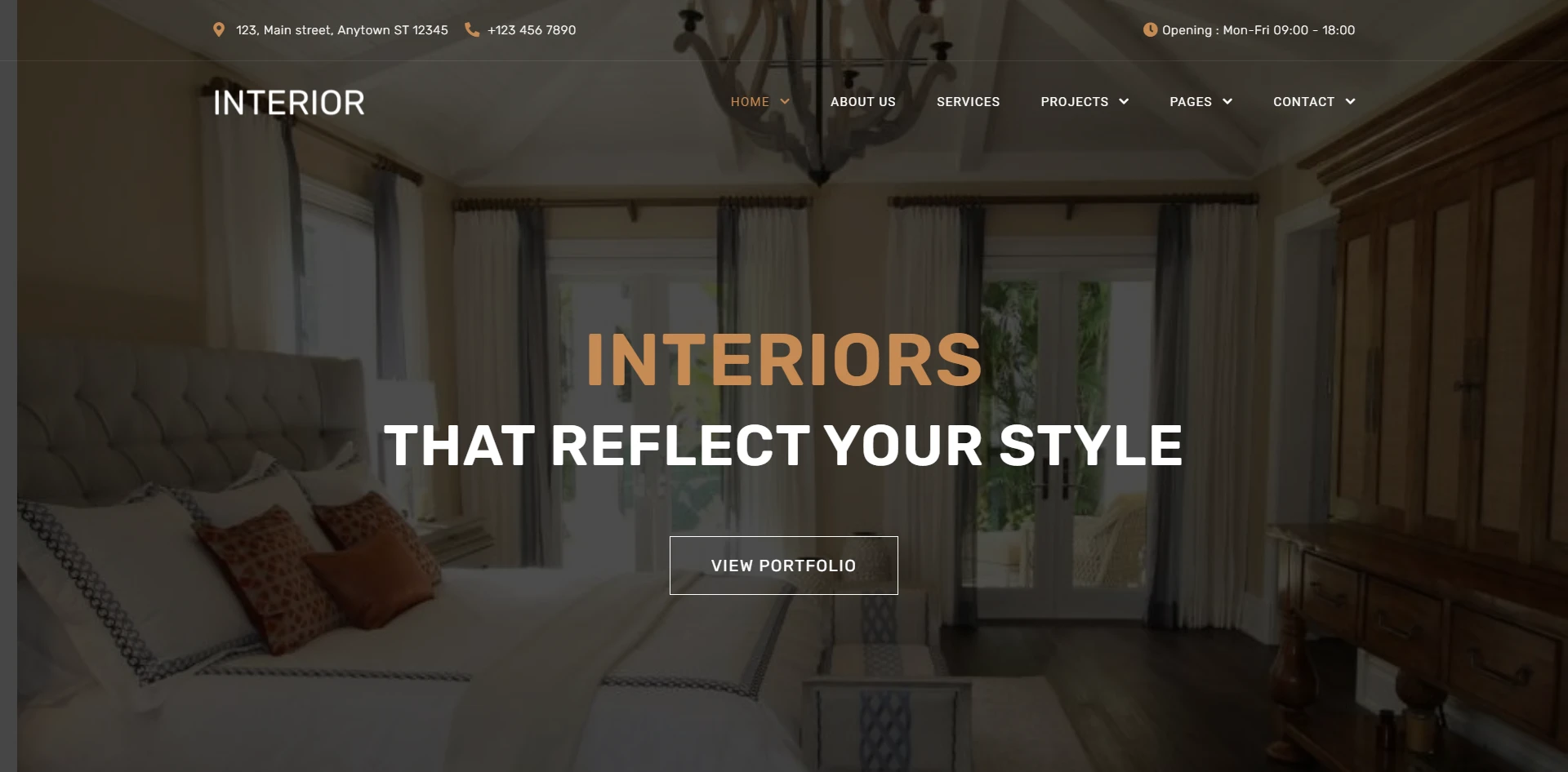 interior design website template