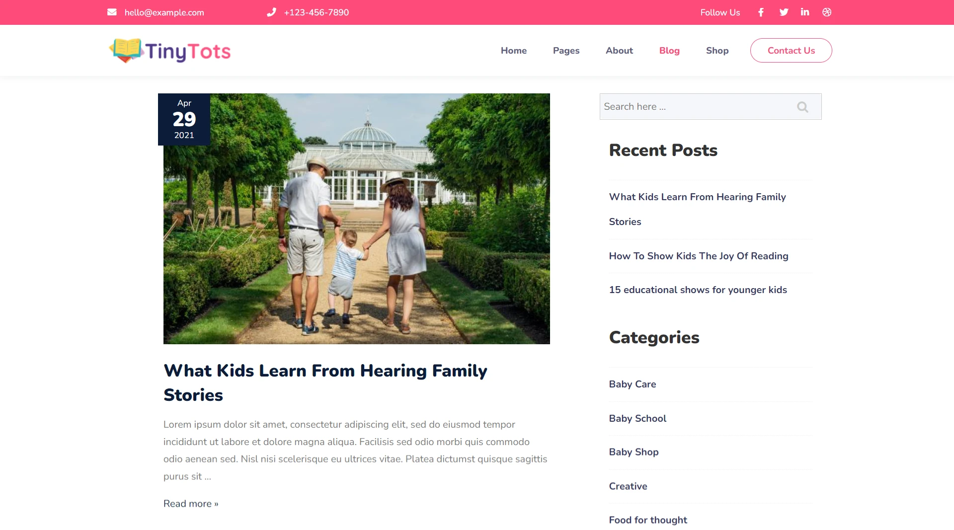 preschool website design templates