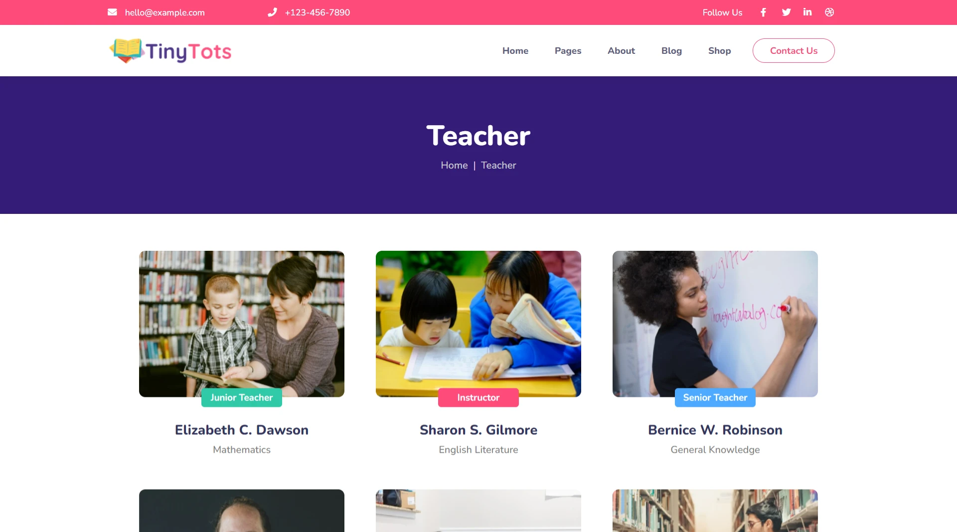 kindergarten website templates