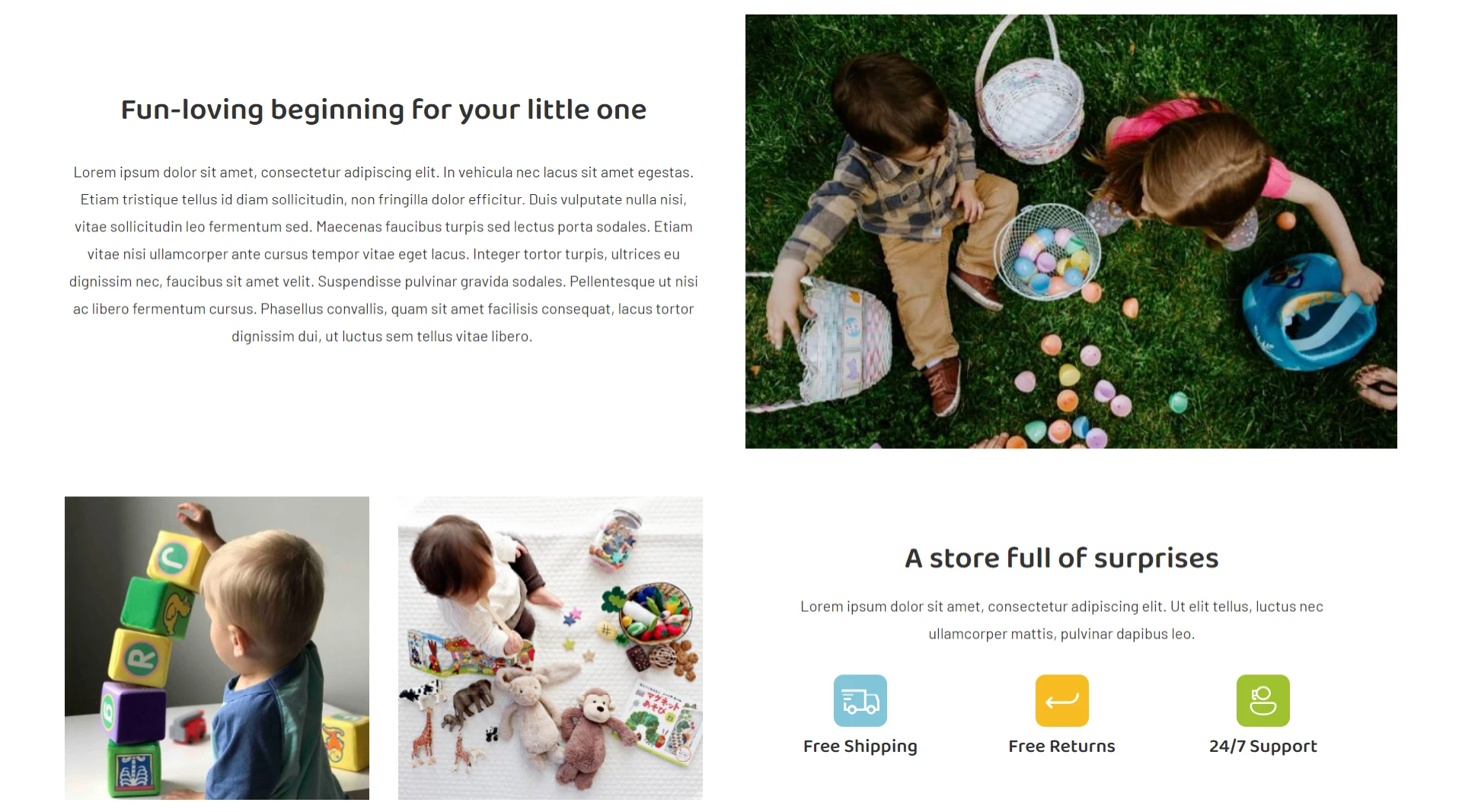 toy store website template