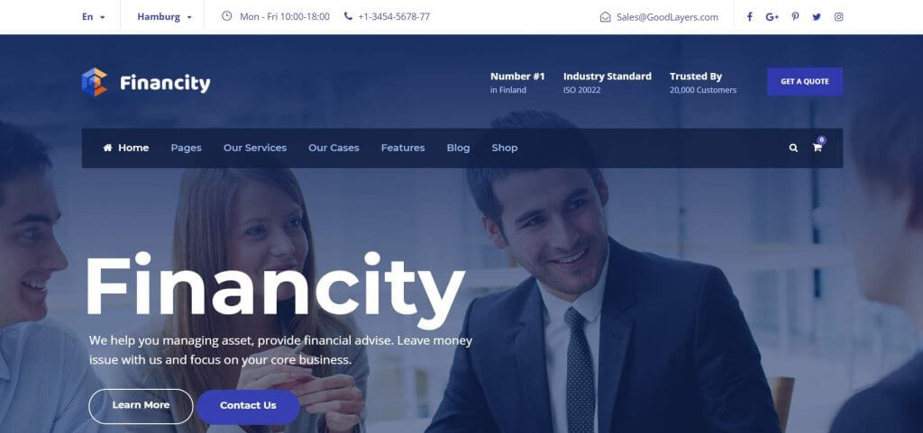 Financity Financial WordPress Theme