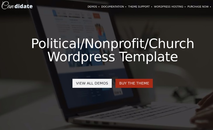 Candidate non-profit wordpress theme