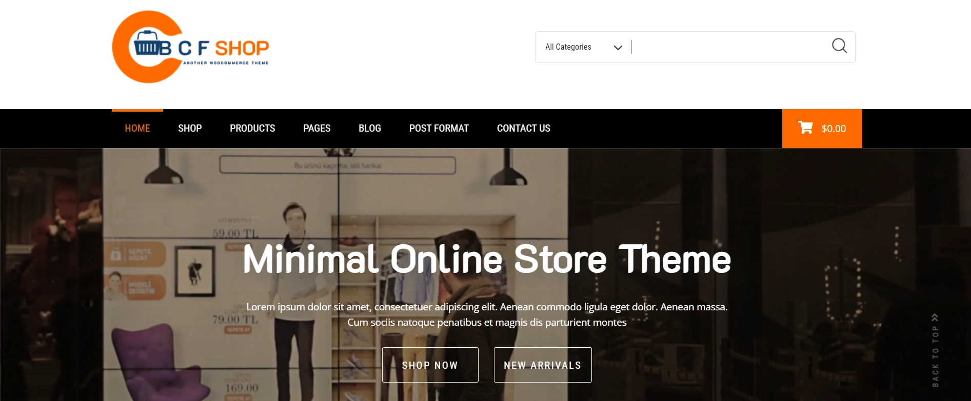 BCF Shop E-Commerce WordPress theme