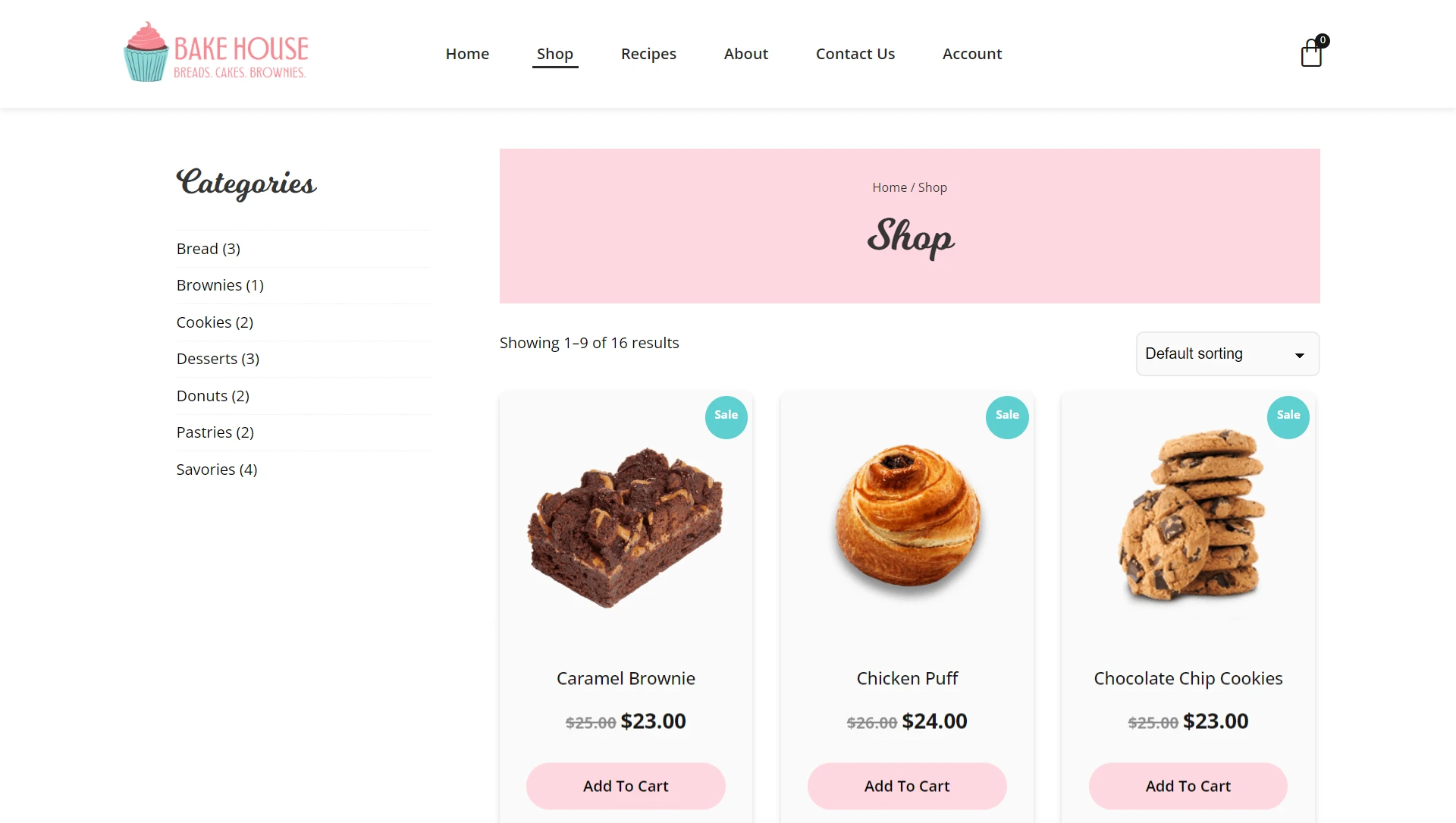 bakery website template