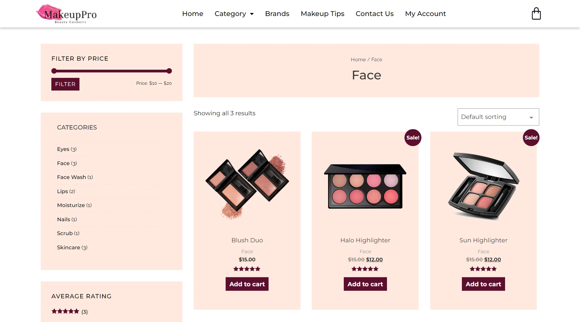 cosmetic website template