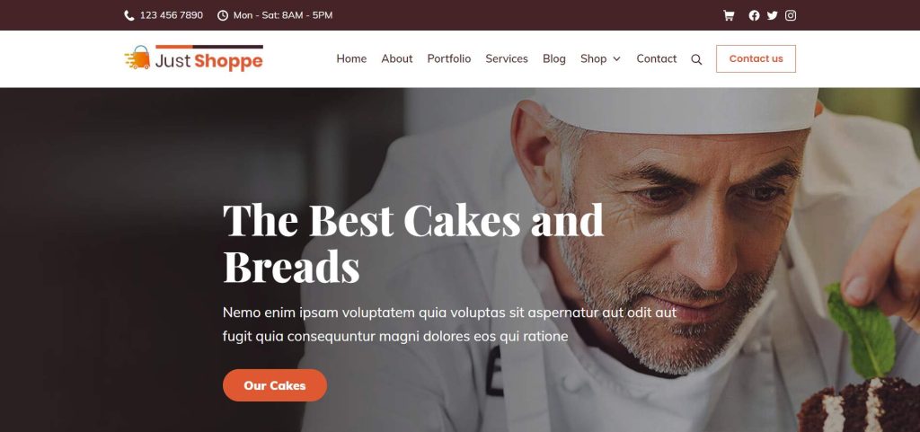 Justshoppe – Elementor Cake, Bakery & Food WordPress Theme