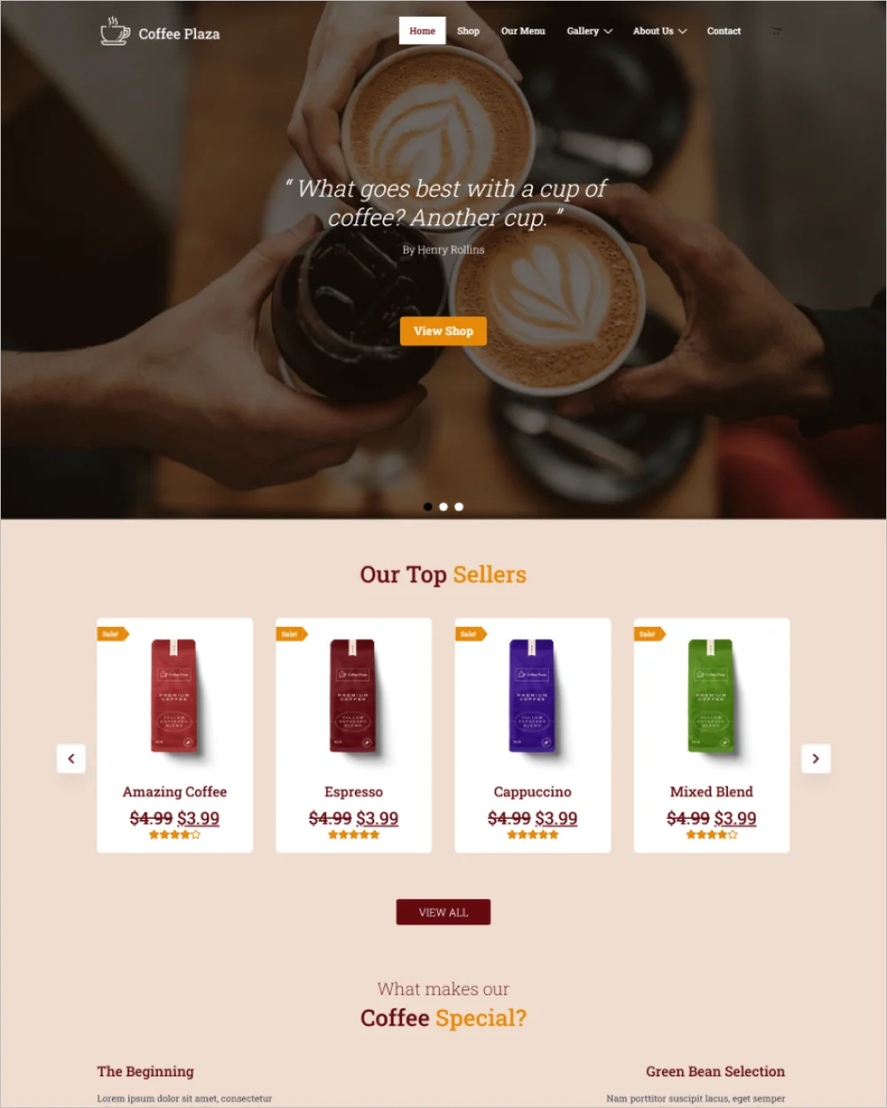 Coffee Plaza WordPress Template