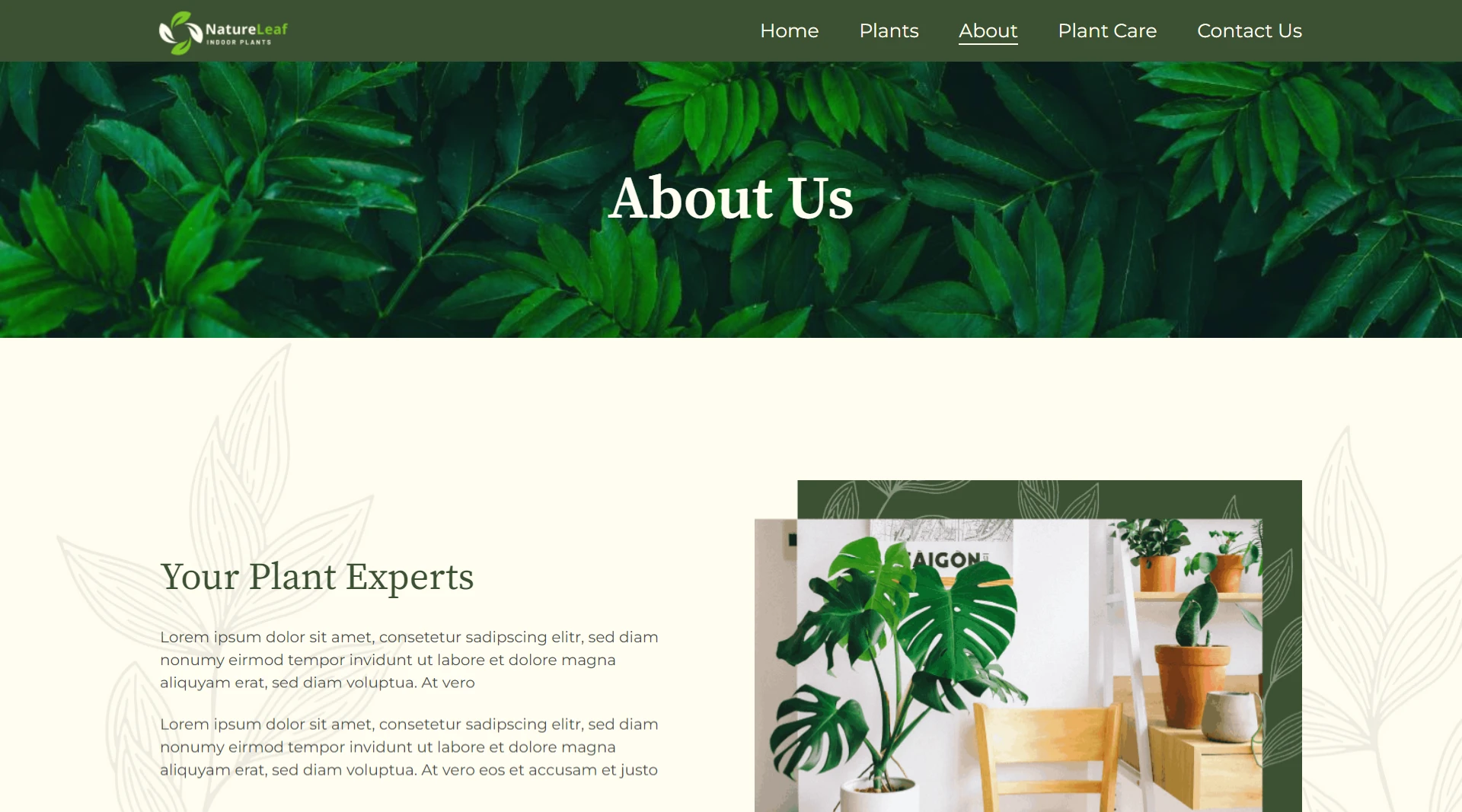 Plant store wordpress website