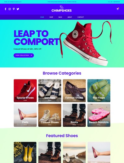 shoes store WordPress theme