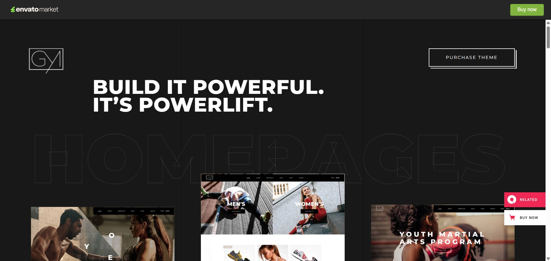 Powelift fitness WordPress theme