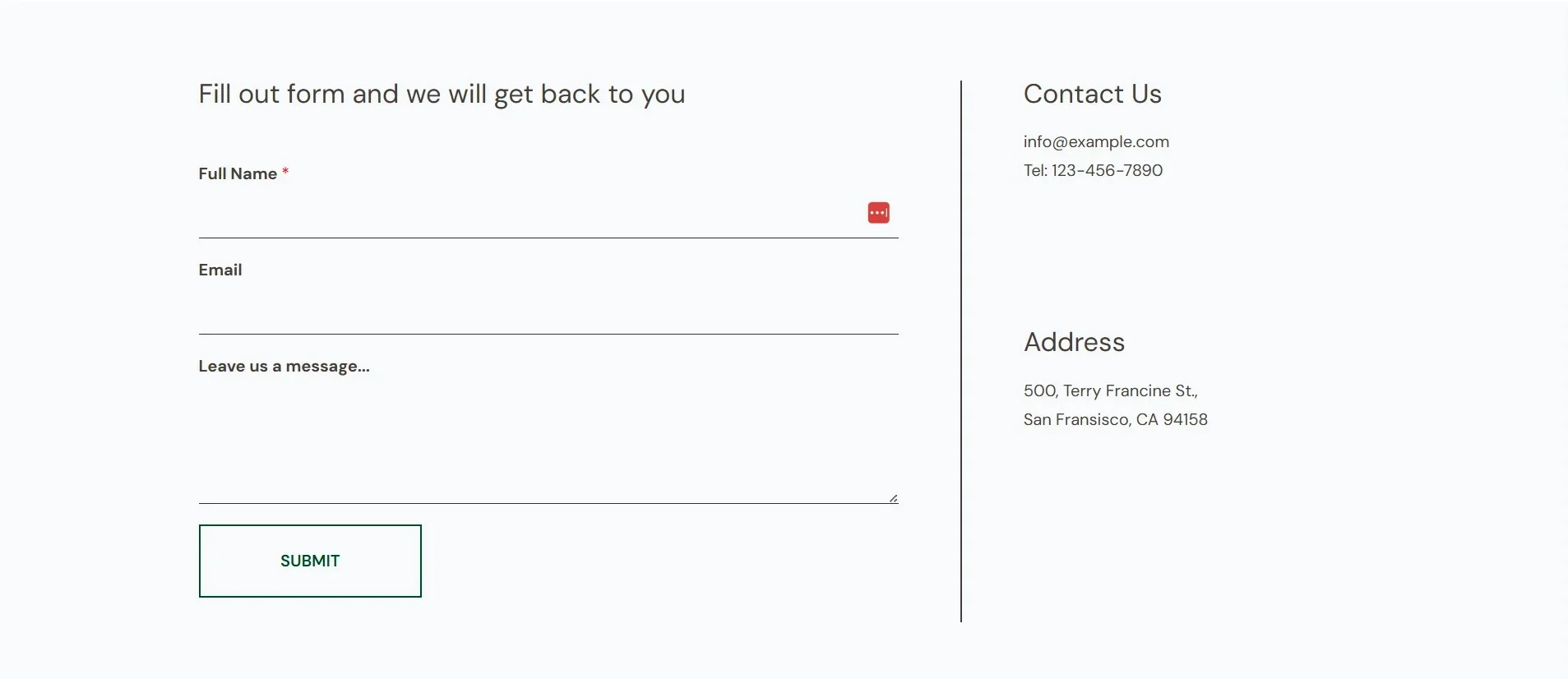 Juice-Shop-Contact page