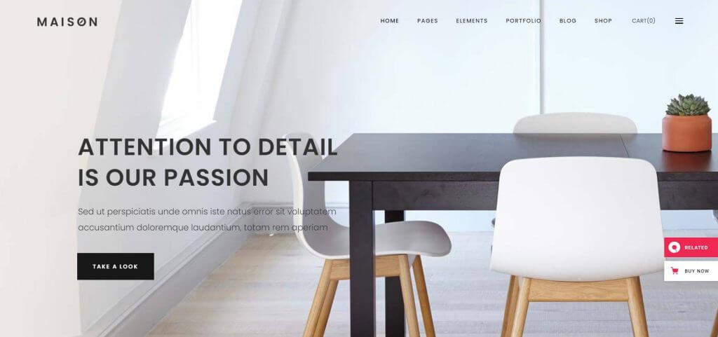 Maison interior design WordPress themes