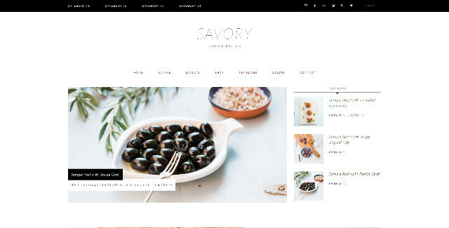 Savory WordPress food blogger Themes