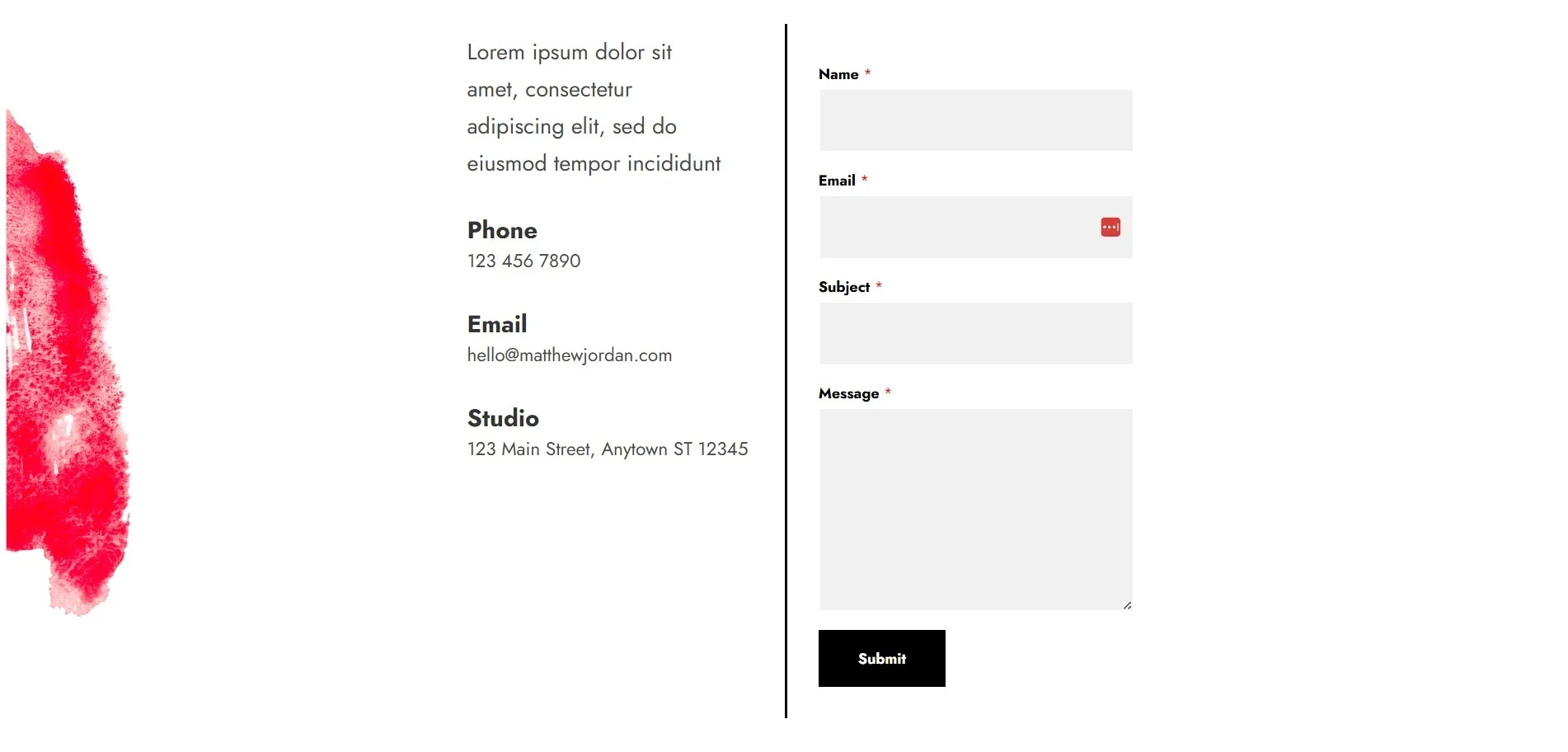 Painter Contact page