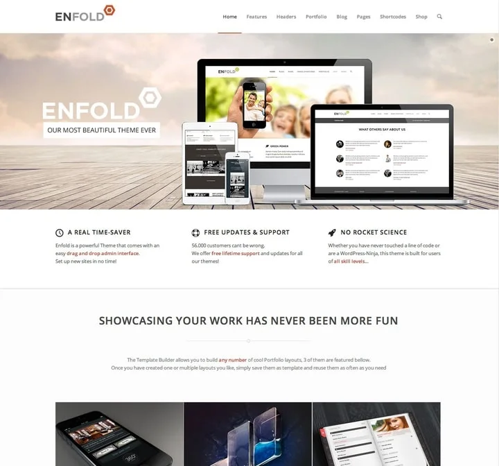 Enfold WordPress theme with a Slider